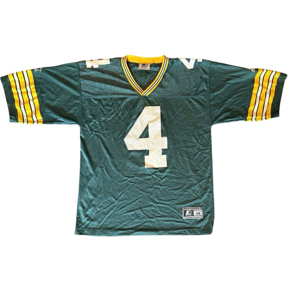 Vintage 90s Brett Favre Green Bay Packers Starter Jersey Size 48 Mens Green